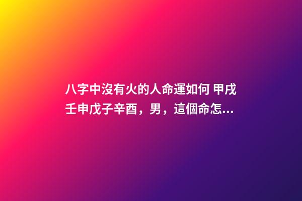 八字中沒有火的人命運如何 甲戌壬申戊子辛酉，男，這個命怎么樣，幫忙分析一下，謝謝、